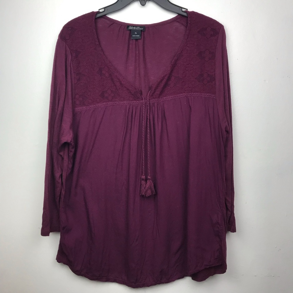 Lucky Brand Maroon/purple Long Sleeve XL